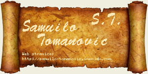 Samuilo Tomanović vizit kartica